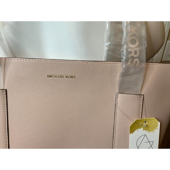 Michael Kors Blush Pink Leather Double Handle Tote Bag Purse New! - Picture 2 of 10